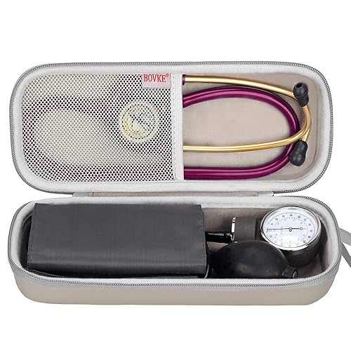 Vista 85 de BOVKE - Funda de transporte para estetoscopio Littmann Classic III 3M, espacio adicional para martillo Taylor Percussion Reflex y linterna LED Negro