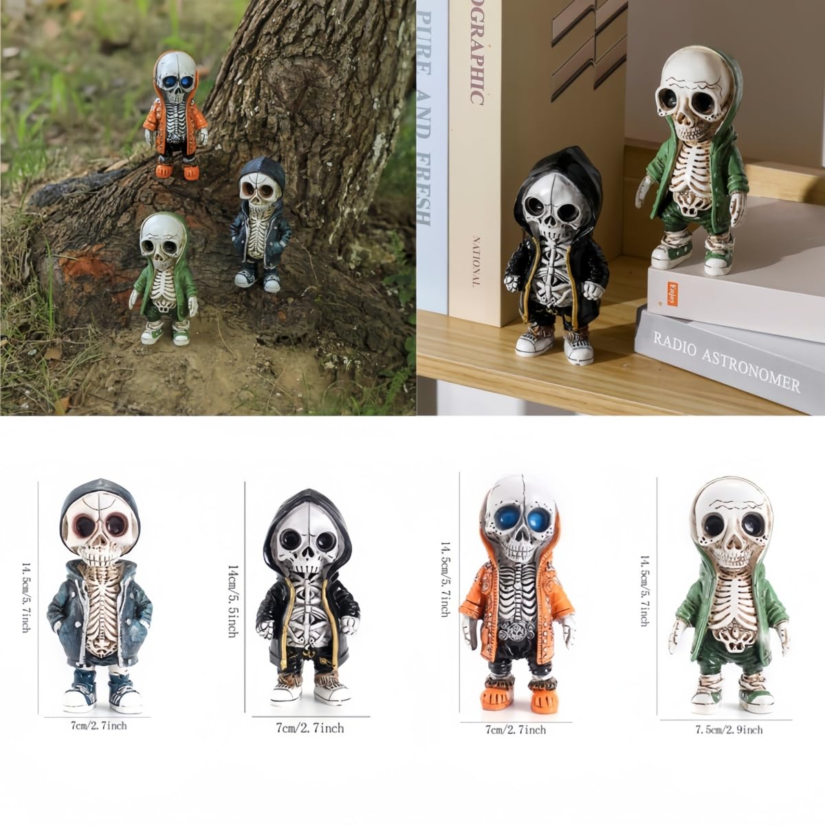 Gotycka figurka dekoracyjna z żywicy, 15 cm, dekoracja biurka, do domu, biura, kolekcji, przerażająca dekoracja przez cały rok (ABCD)