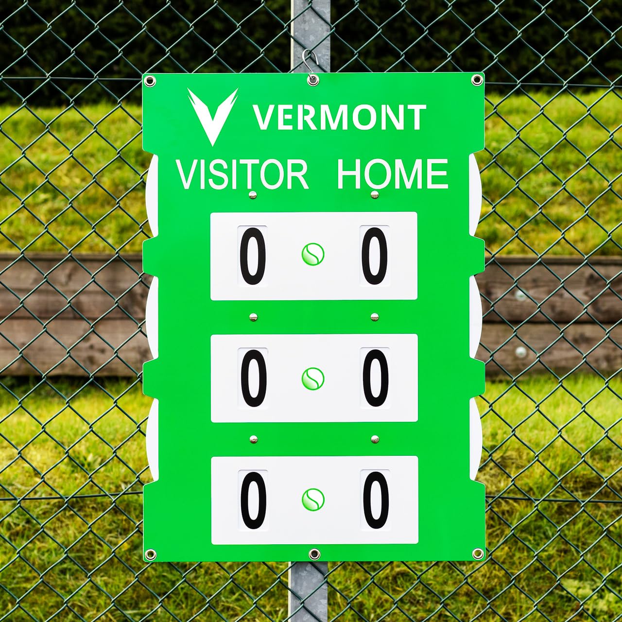 Vermont Fence Mounted Tennis Scoreboard - 3 Green, Blue & Black | Ultra-durable (Large (22in x 31in), Green)