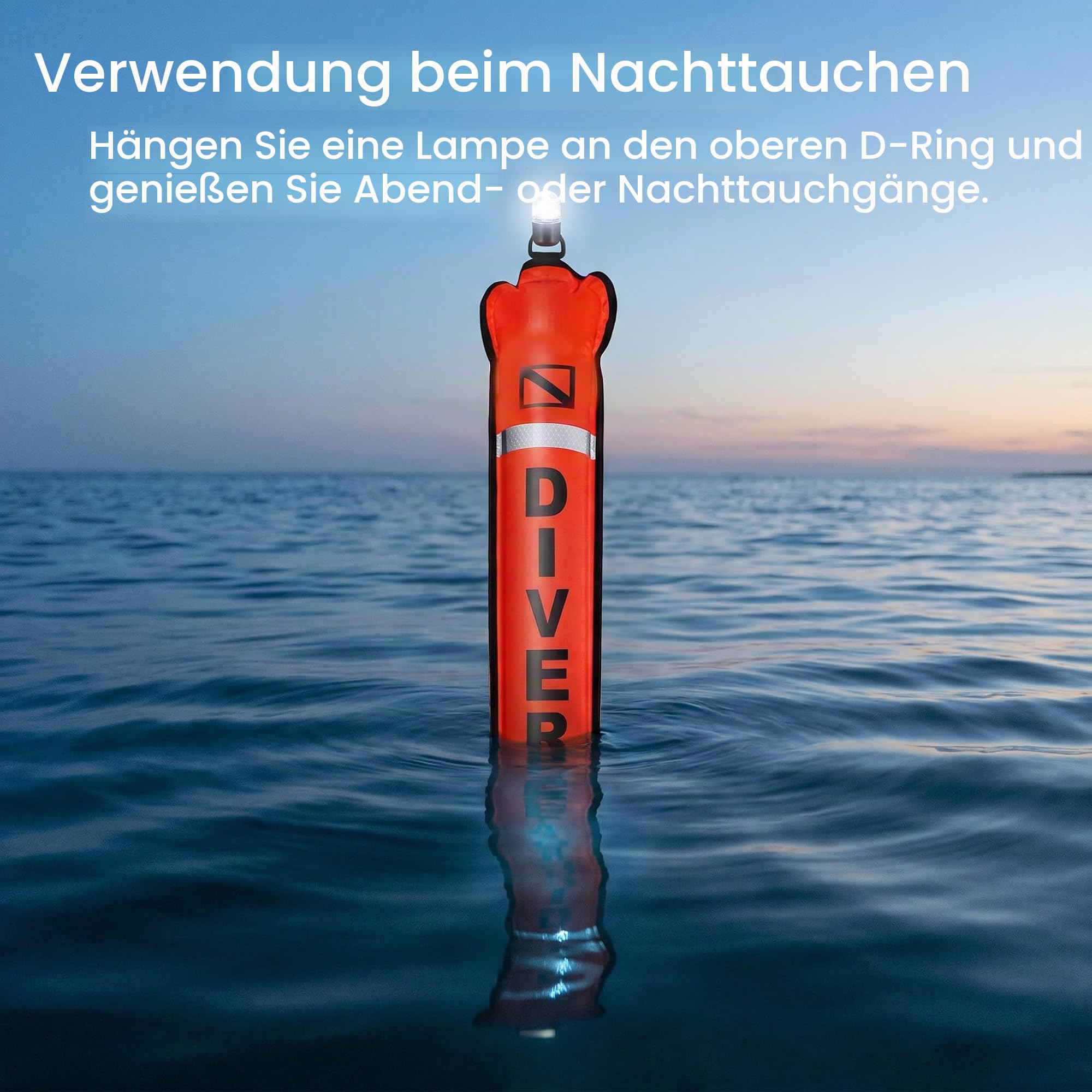 DSMB Oberflächenmarkierungsboje mit 30,5 m Fingerspule Taucher unten Signalflaggenrohr Tauchausrüstung Offener Boden Set