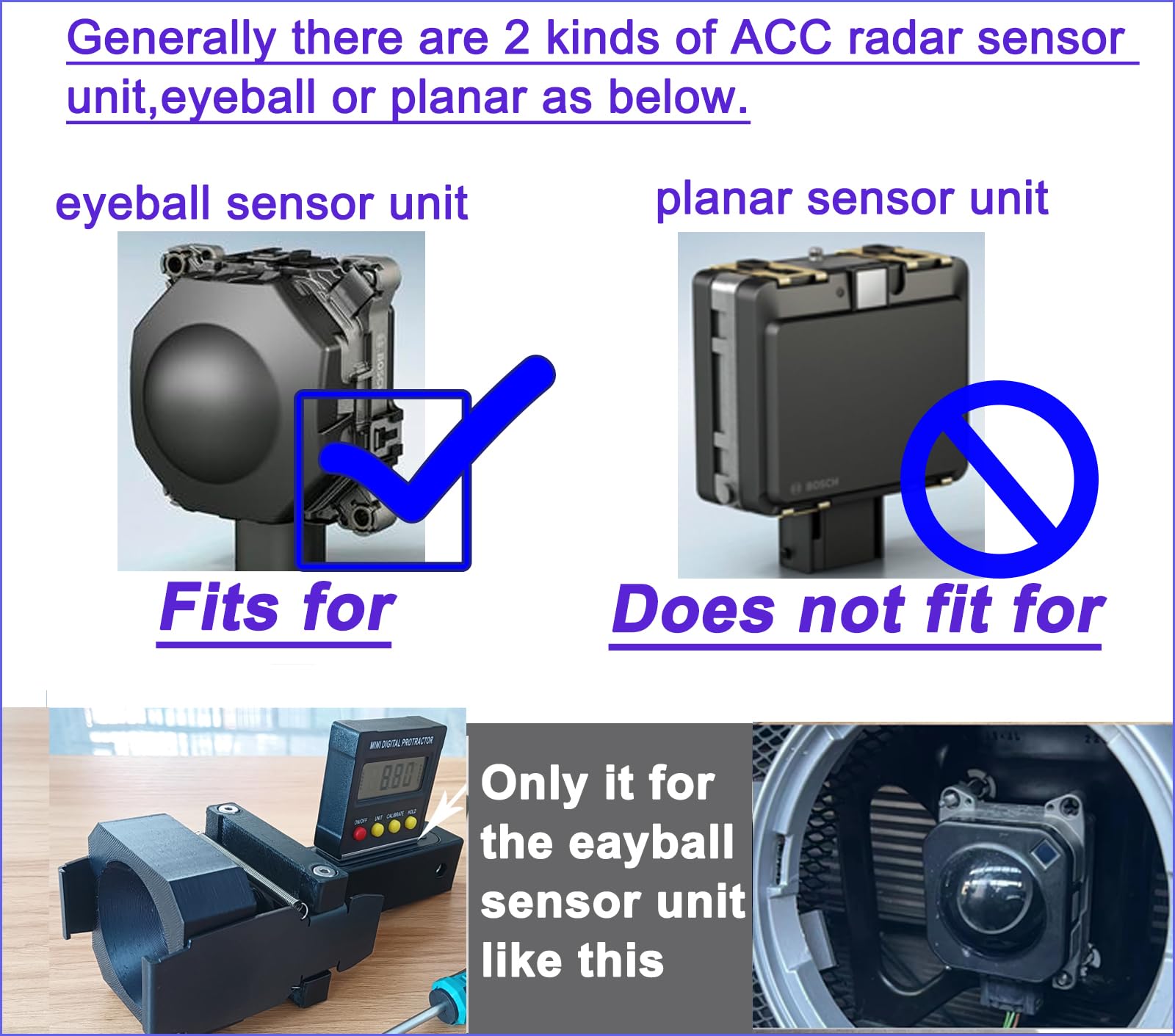 ADAS Calibration Dynamic ACC Positioning Tool for Eyeball Unit, Angso-auto Angle Leveling Tool Accessory for Auto