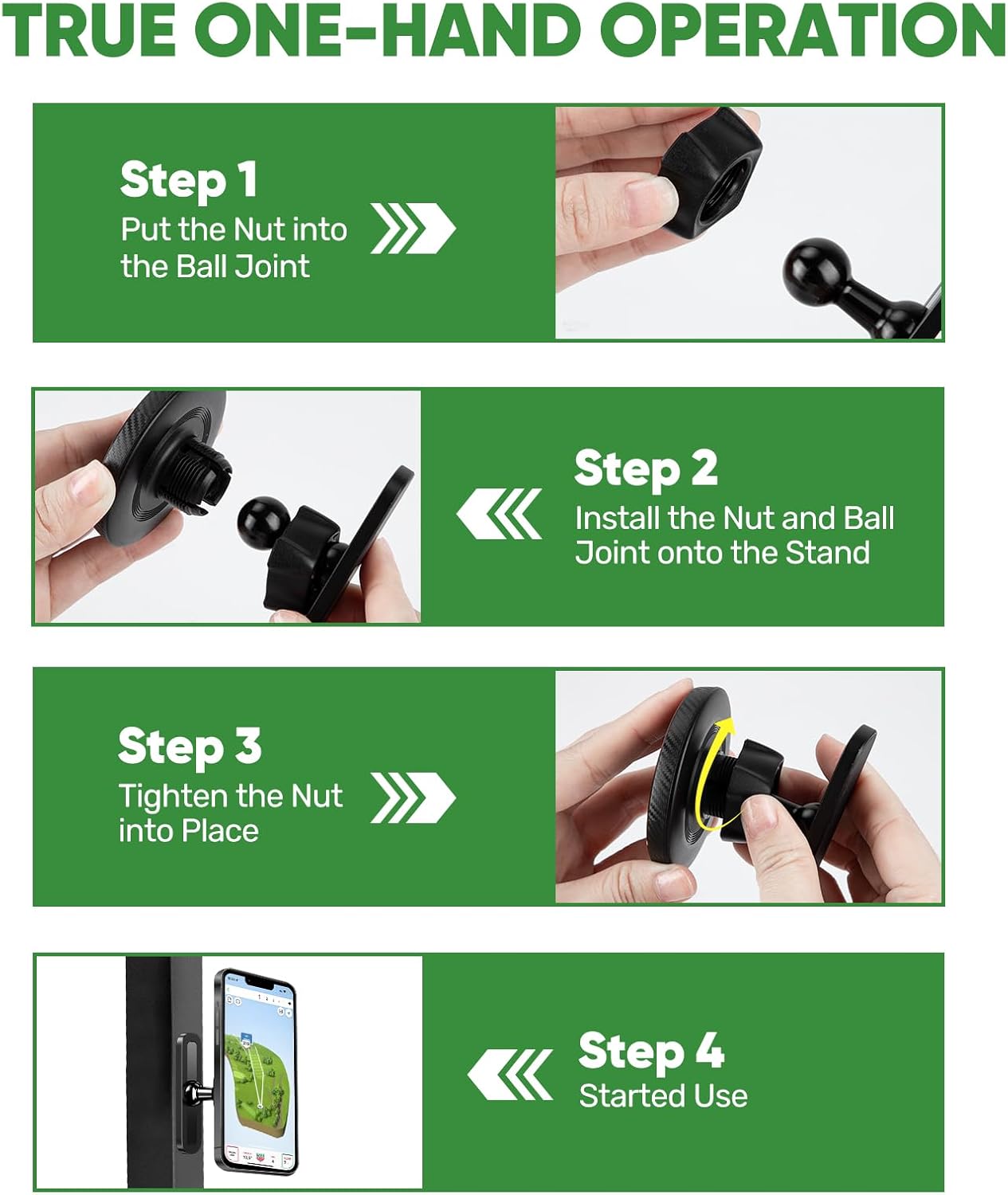 Magnetic Golf Cart Phone Holder, Strong N52 Magnets, Compatible with MagSafe iPhone 12-17, Fits EZGO/Club Car/Yamaha, Golf Gifts for Men Women, Stocking Stuffers Gift, Golf Cart Accessories Essentials