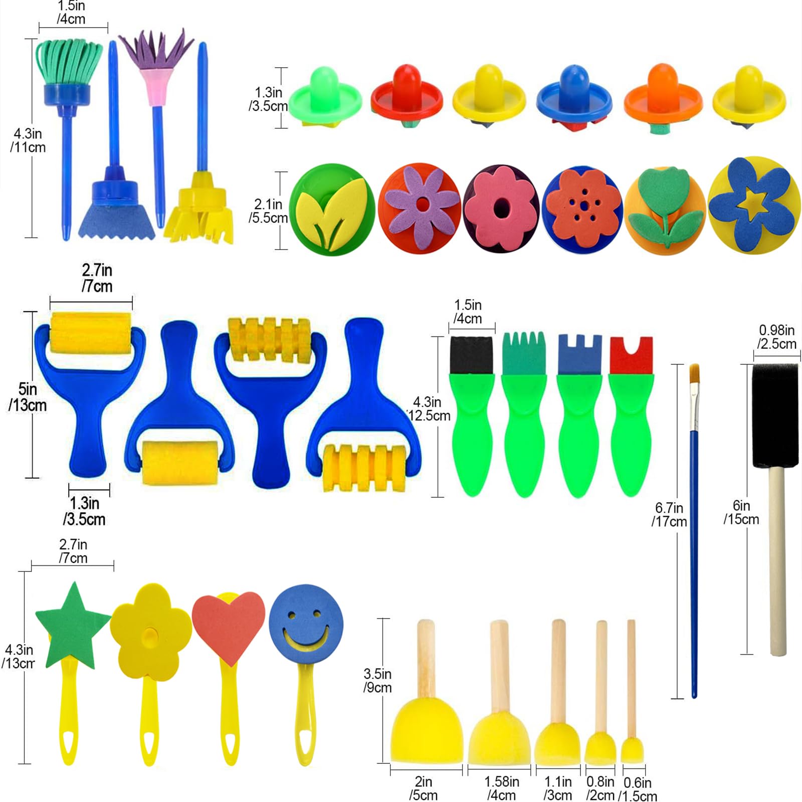 Pinceau Éponge À Dessin Pour Enfants Éponges De Peinture Pinceaux Pour Enfants Enfants Peinture