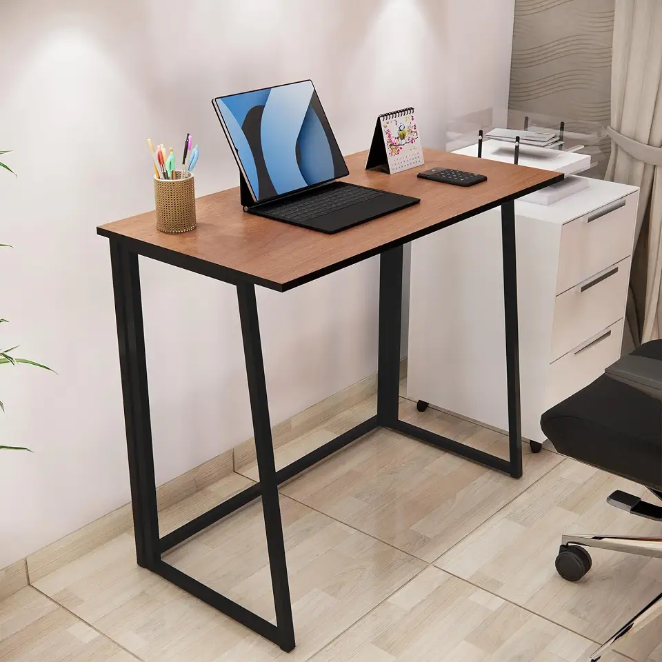 Escrivaninha Mesinha Portátil Multiuso Home Office Dobrável (Freijó)