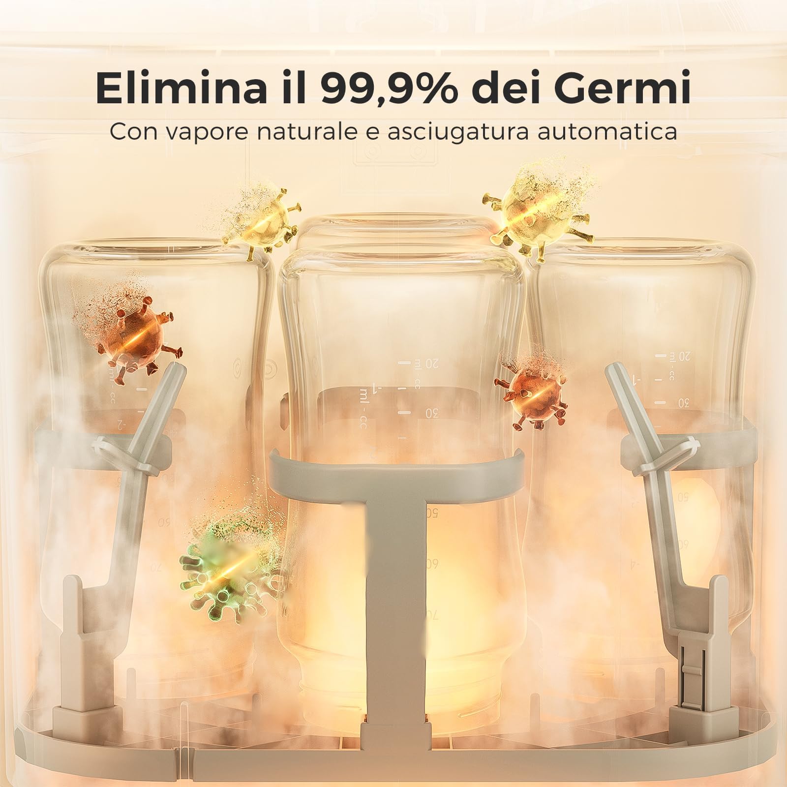 Momcozy KleanPal Pro Lavabiberon elettrico per biberon 3-in-1: lavaggio, sterilizzazione e asciugatura per biberon, parti del tiralatte, tettarelle – Dispositivo all-in-one per la cura del neonato
