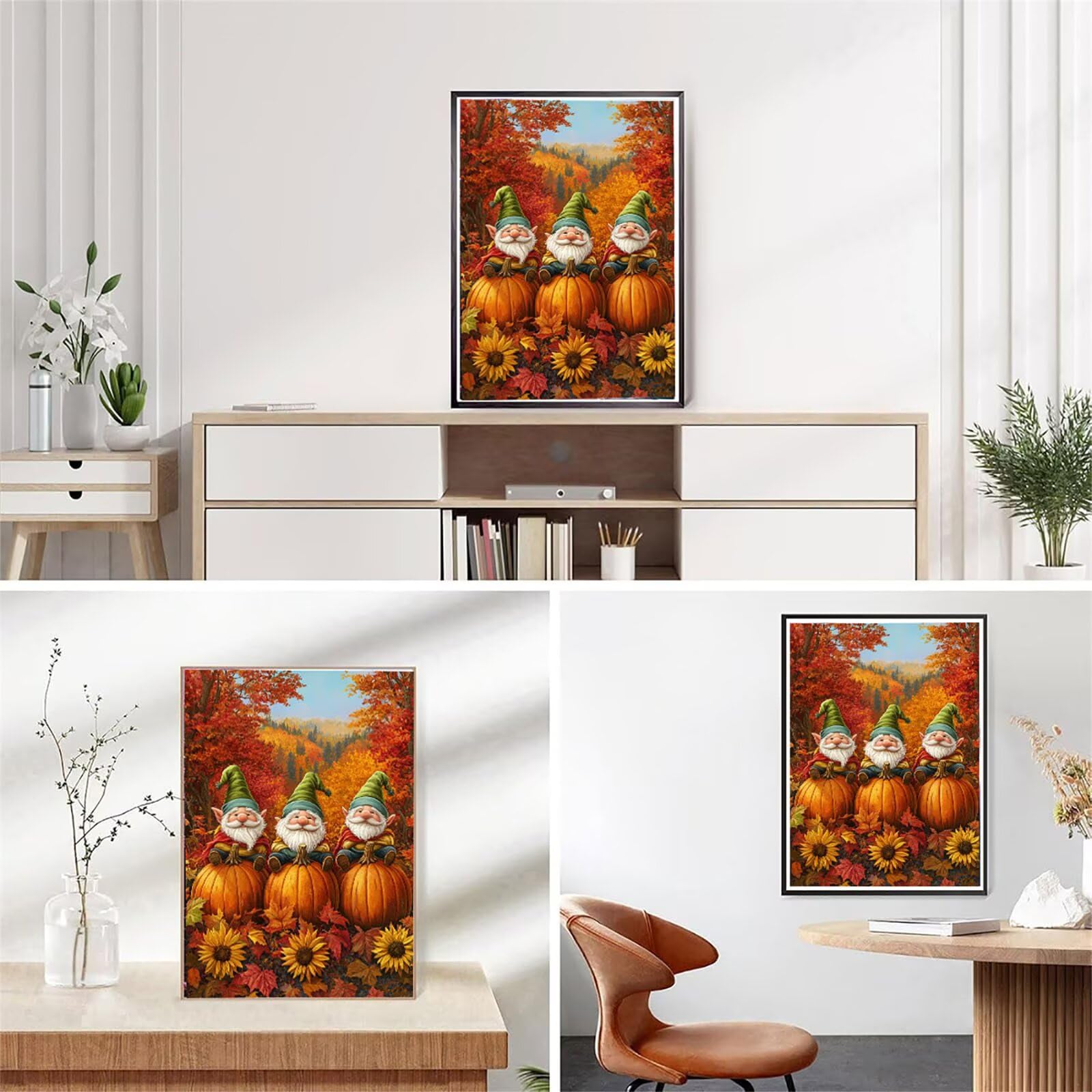 Obraz diamentowy 5D, obraz diamentowy 5D, obraz dyni, 90 x 120 cm, okrągły obraz z pełnym nawierceniem, obraz dla dorosłych, z akcesoriami, "zrób to sam", mozaika, zestaw do majsterkowania do relaksu