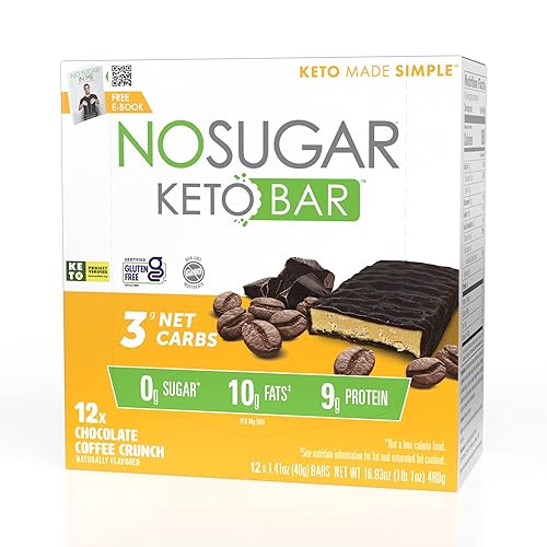 Vista 9 de Snack Keto Bar sin azúcar, bajo en carbohidratos, sin azúcar, con macros aptos para dieta cetogénica