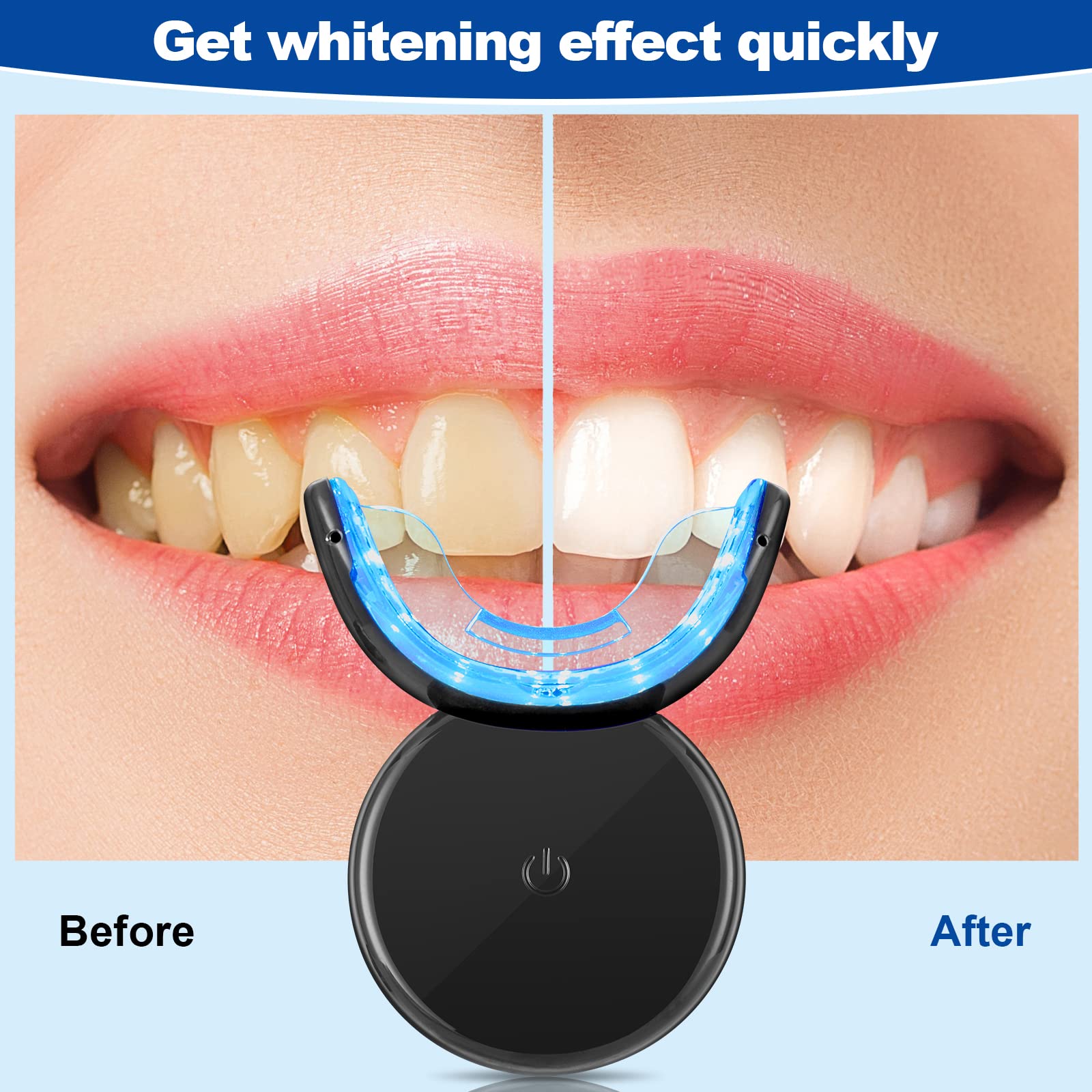 Kit Sbiancante Denti Professionale - Teeth Whitening Kit con Lampada LED - Elimina le Macchie in 16 Minuti - Senza Sensibilità e Sbiancamento Denti a Casa