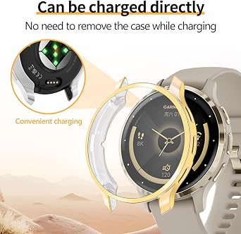 4 Pack for Garmin Venu 3 45mm Screen Protector Case, Soft TPU Bumper Full Coverage Protective Accessories
