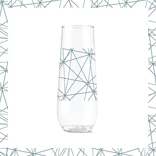 Vista 56 de TOSSWARE POP Vino Designer Series - Formas 3, juego de 6, calidad premium, reciclables, irrompibles y transparentes de plástico transparente