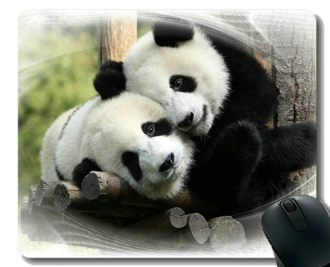 Flying Pig Men Gaming Mouse Pad with Stitched Edge,Tea Animal Panda,Mouse Mat,Non-Slip Rubber Base Mousepad for Laptop,Computer