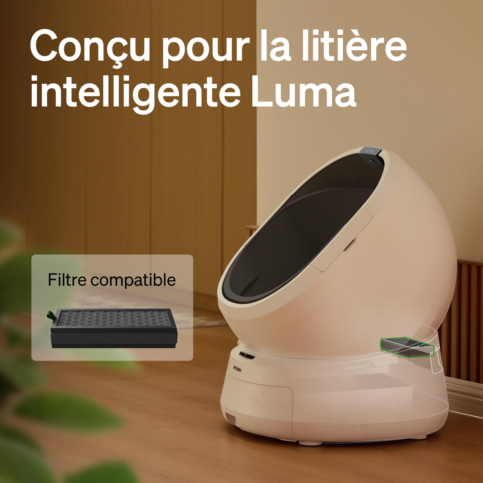 PETLIBRO Automatisches Katzenklo-Bundle mit 3 Rollen Einlegebeutel für die Auffangschublade und 2 Aktivkohlefi: Selbstreinigendes Katzenklo mit offenem Zugang, KI-Kamera zur Analyse der Ausscheidungen