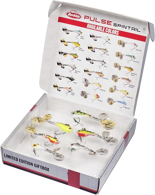 BERKLEY Pulse Spintail 6 Jig Spinners Gift Box for Fishing Perch, Zander, Pike, Ass, Trout Spinning Bait Tail Spin Spinner Bait, assorted, Mixed Sizes