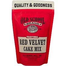 Old School BrandTM Red Velvet Cake Mix 16 oz | Unbleached & Whole Wheat Flour | Unrefined Sugar | Frost with Cream Cheese or Buttercream