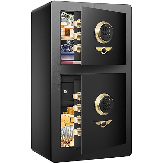 [2023 Upgraded] 6.1 Cu ft Large Home Safe Box Fireproof Waterproof with [DOUBLE SAFES], Heavy Duty Fire proof Safes for Home Use with Hidden Lock Box, Digital Security Safe for Money Firearm Medicine