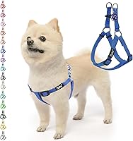 Vista 75 de PUPTECK Arnés para perro sin tirones, suave y ajustable, de nailon básico, chaleco para cachorros para caminar al aire libre con etiqueta