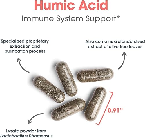 Miniatura 6 de Allergy Research Group - Complejo húmico-monolaurina - con hoja de olivo, apoyo inmunológico - 120 cápsulas vegetarianas