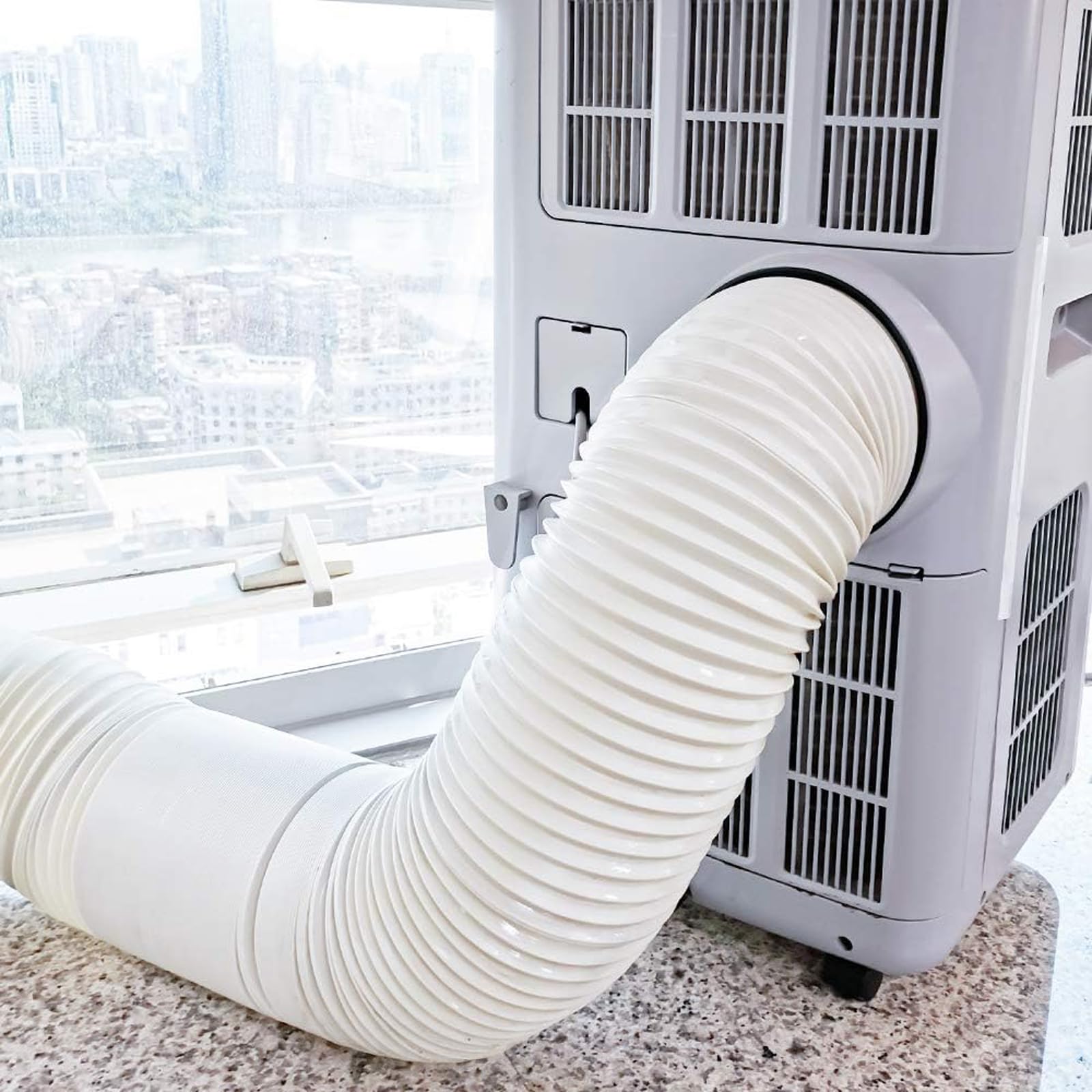 Tuyau d'Échappement de Climatiseur Portable Ø 130mm / 2m, Tuyau Kit Climatiseur Mobile Flexible, Tuyau D'éVacuation Universel pour Climatisation, Sèche-Linge, Déshumidificateurs
