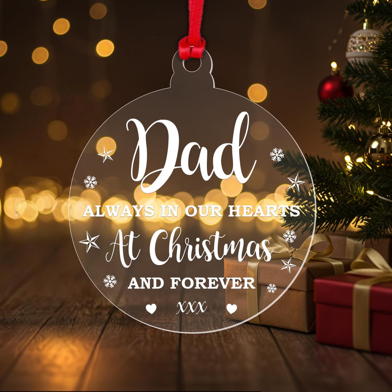 Personalised Memorial Christmas Bauble Mum Dad Any Name Xmas Memory Keepsake Gift