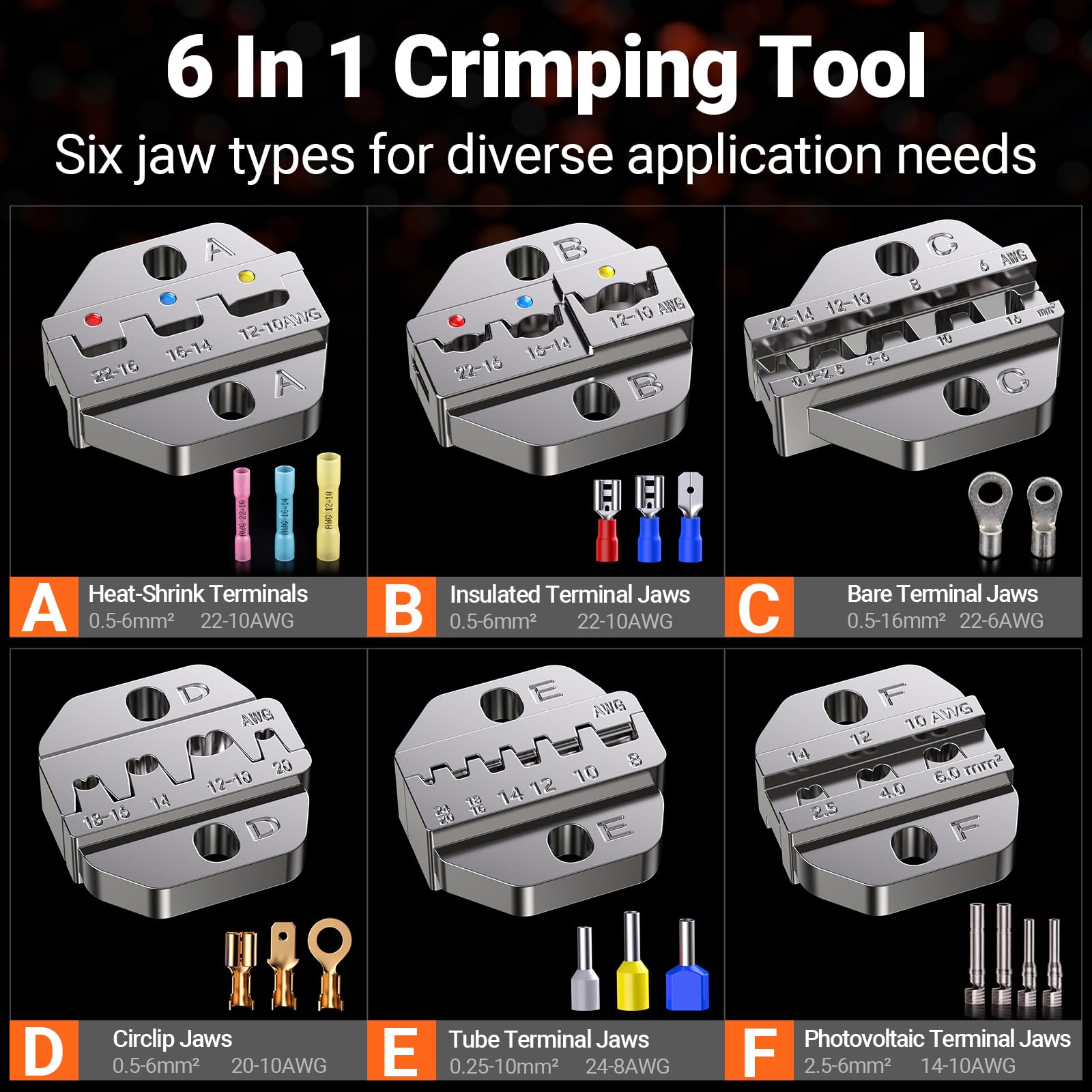 Preciva 6PCS Crimping Tool Set with 230PCS Connecting Accessories — Amazon image 3