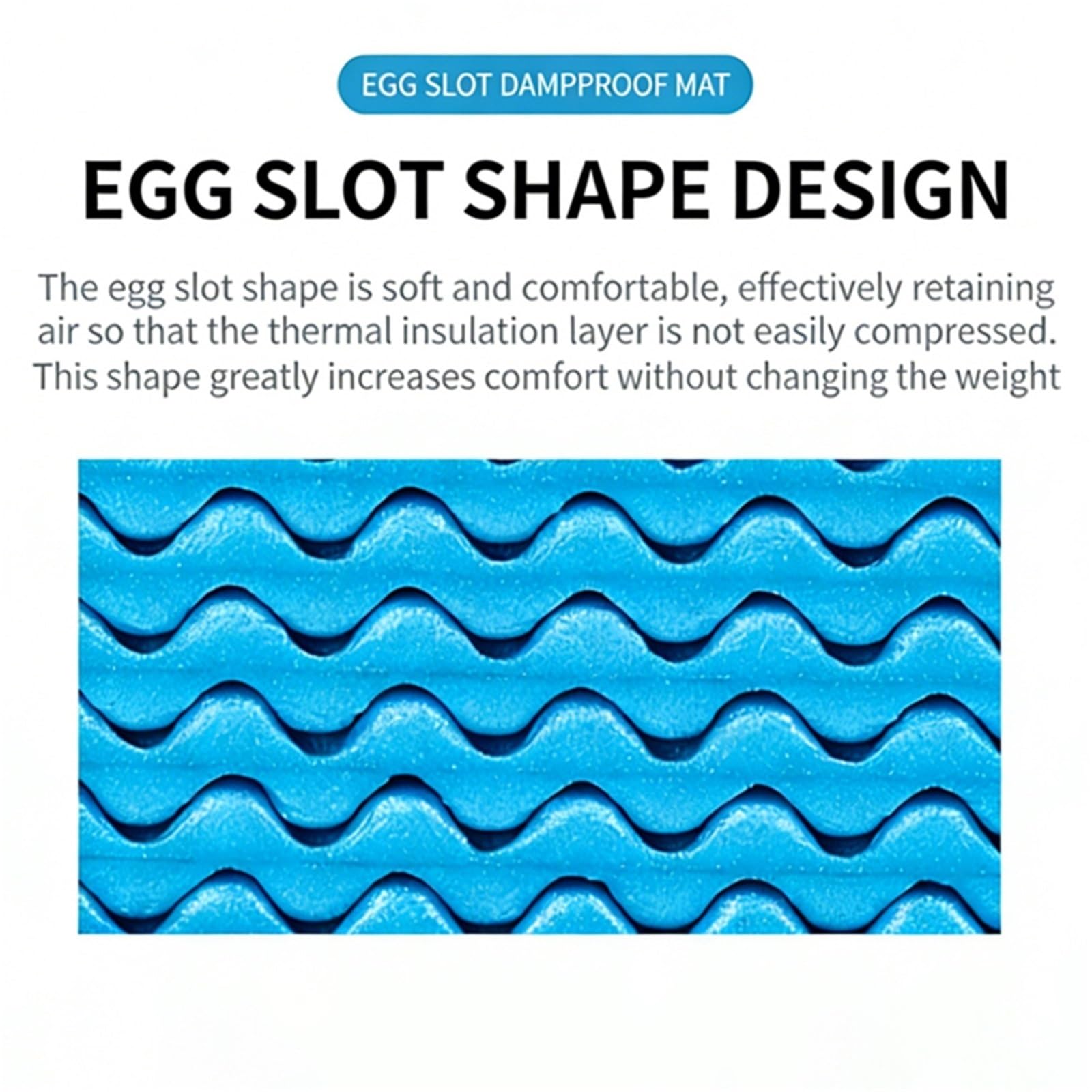 Folding Sit Mat Colchoneta for Dormir de Espuma Ligera for Huevos 330g, Estera Camping Plegable portátil for Aislamiento a Prueba Humedad for Senderismo y mochilero