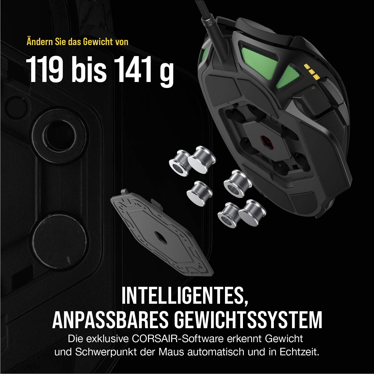 Corsair NIGHTSWORD RGB Kabelgebundene Gaming-Maus Schwarz