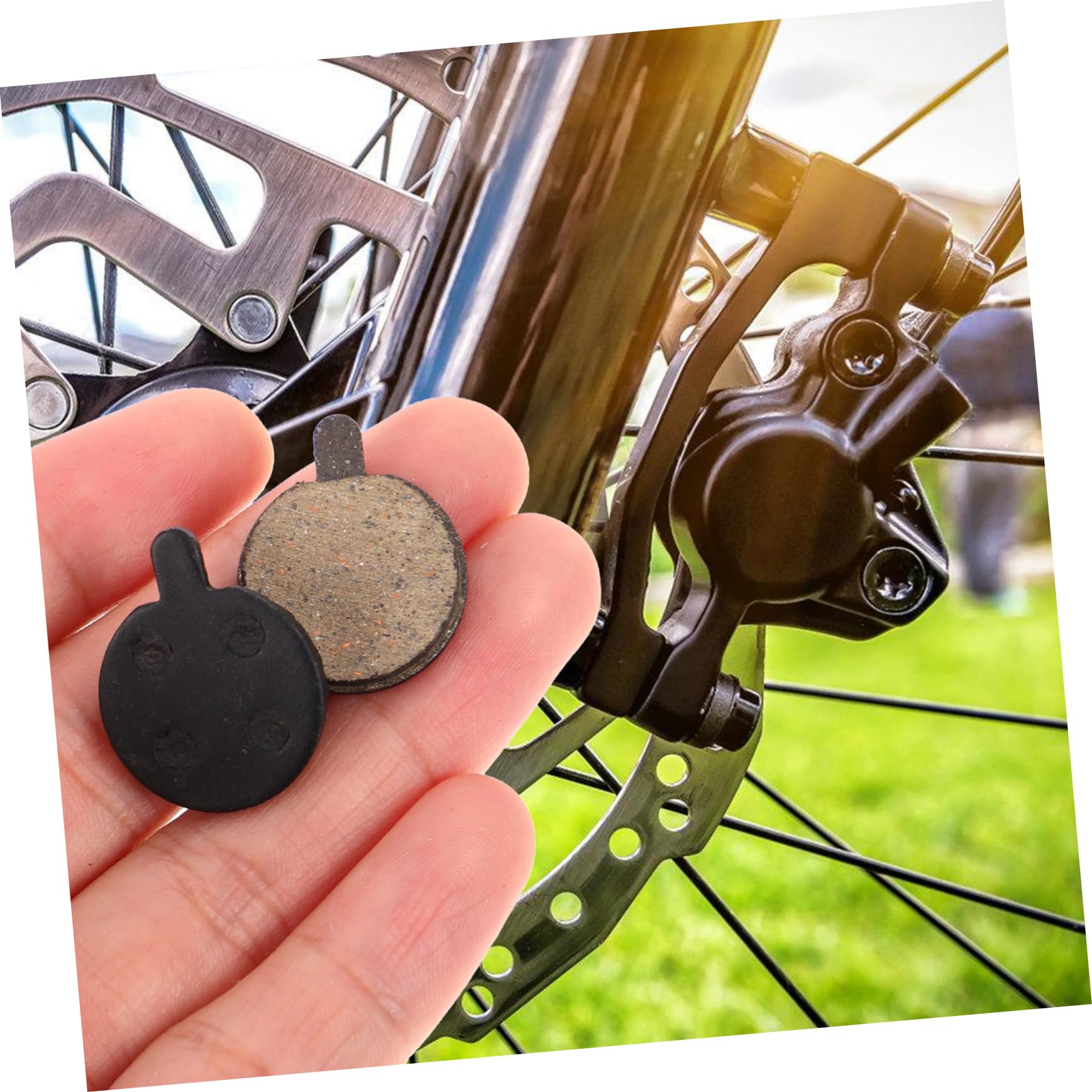 YARNOW Plaquettes De Frein À Disque De Vélo Quatre Tapis De Vélo Jante Electric Bike Vélo Electrique Disque De Frein VTT Frein De Vélo Portable Semi-métal Black
