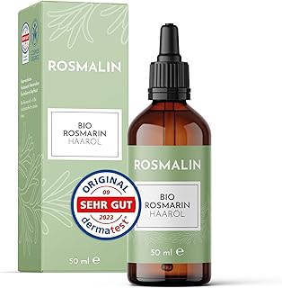 Rosmalin® Rosemary Oil Hair, 100% Organic, Dermatologically Tested, Suitable for Men and Women, Pure Natural Cosmetics for...