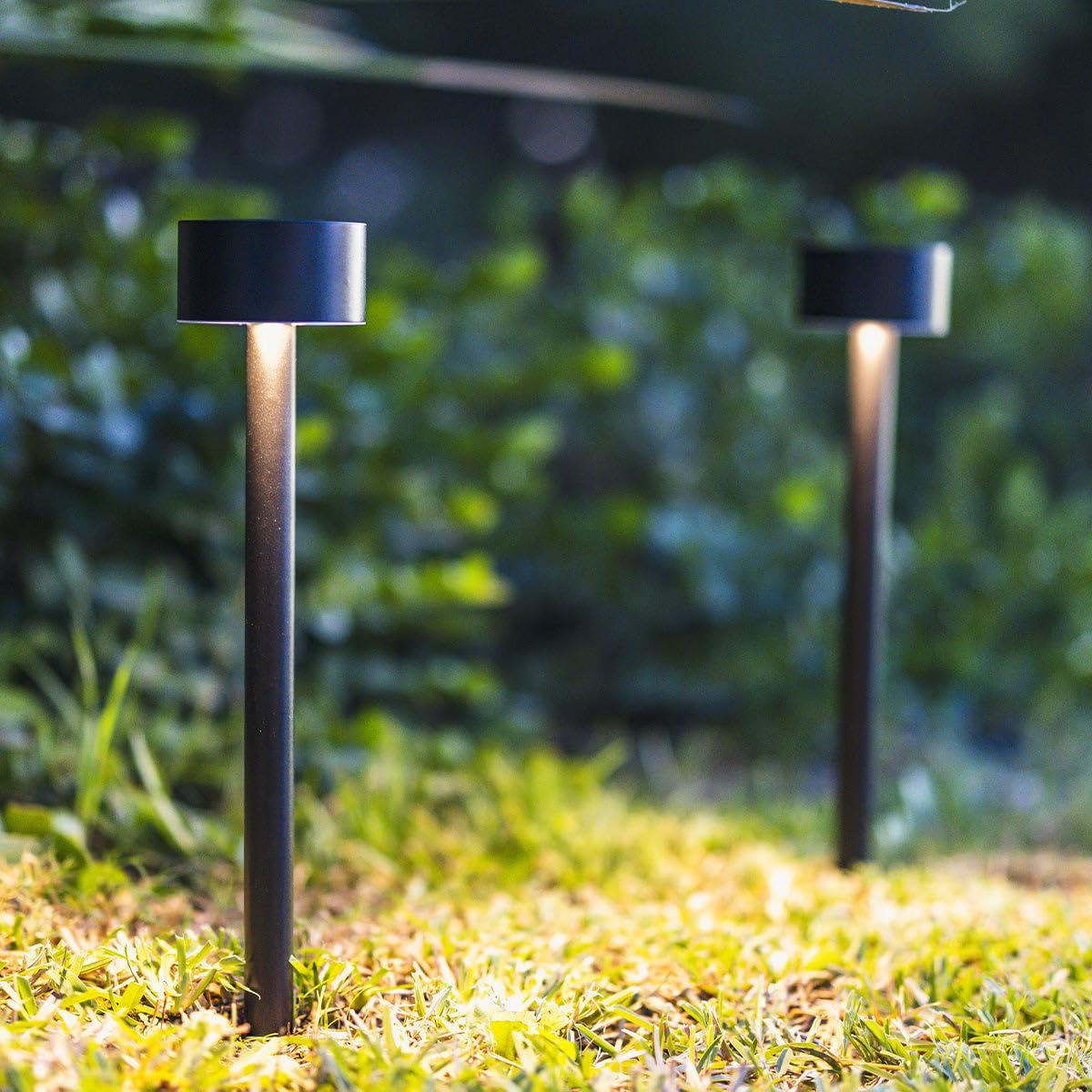 2 sztuki lampek solarnych LED, ciepła biel, 2 x FORTY H 30 cm