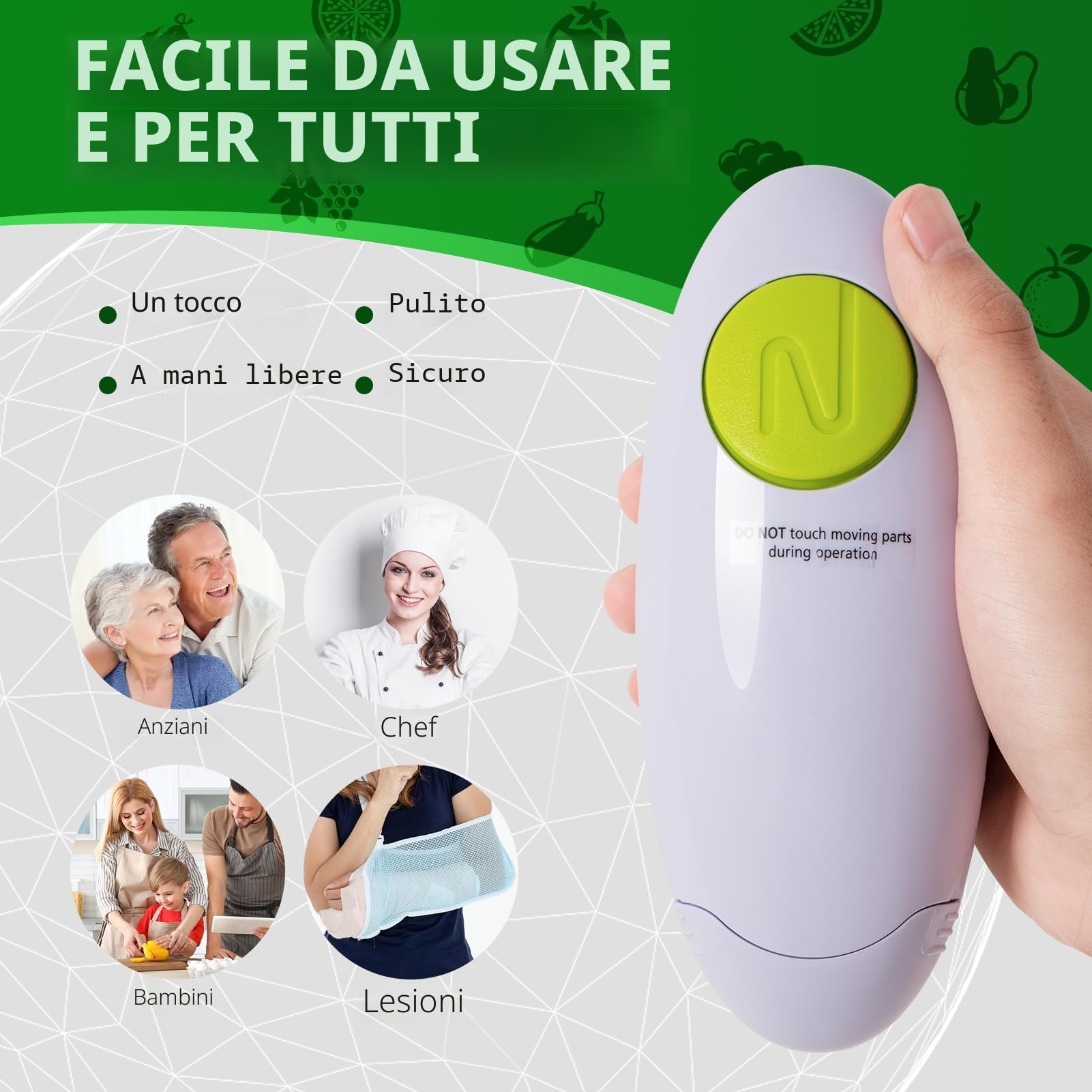 YUET Apriscatole Elettrico Automatico per Barattoli Sigillati