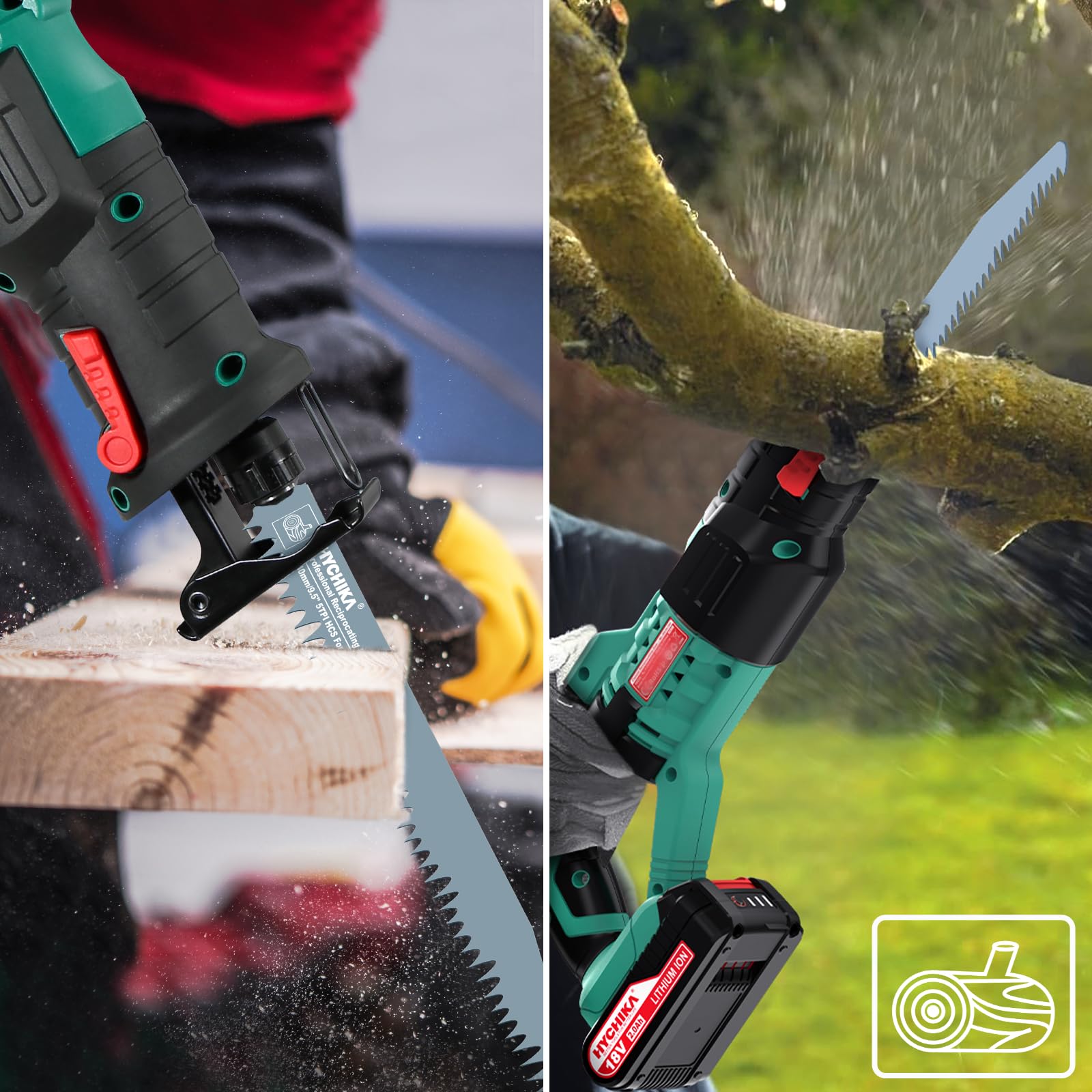 Hychika Hojas de Sierra de Sable para Madera 240 mm, 6 Piezas CRV
