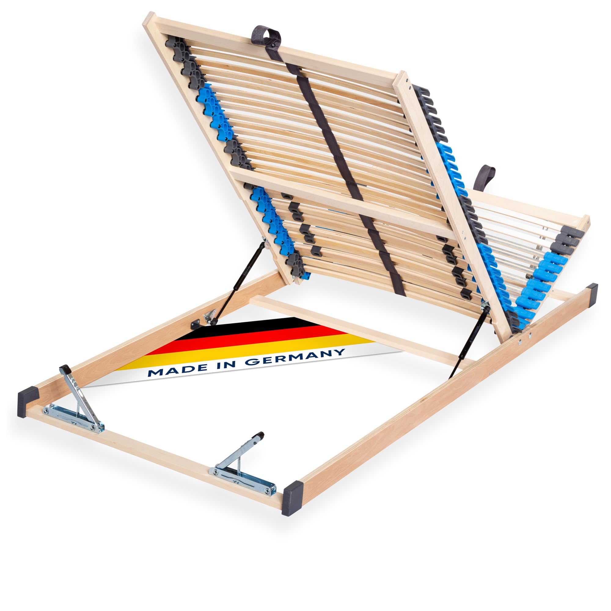 CubeSleep 7 Zonen Lattenrost Pure ECO KF 42 Leisten mit Bettkasten-Funktion | Kopf- und Fußteil verstellbar | Made in Germany (90 x 200 cm)