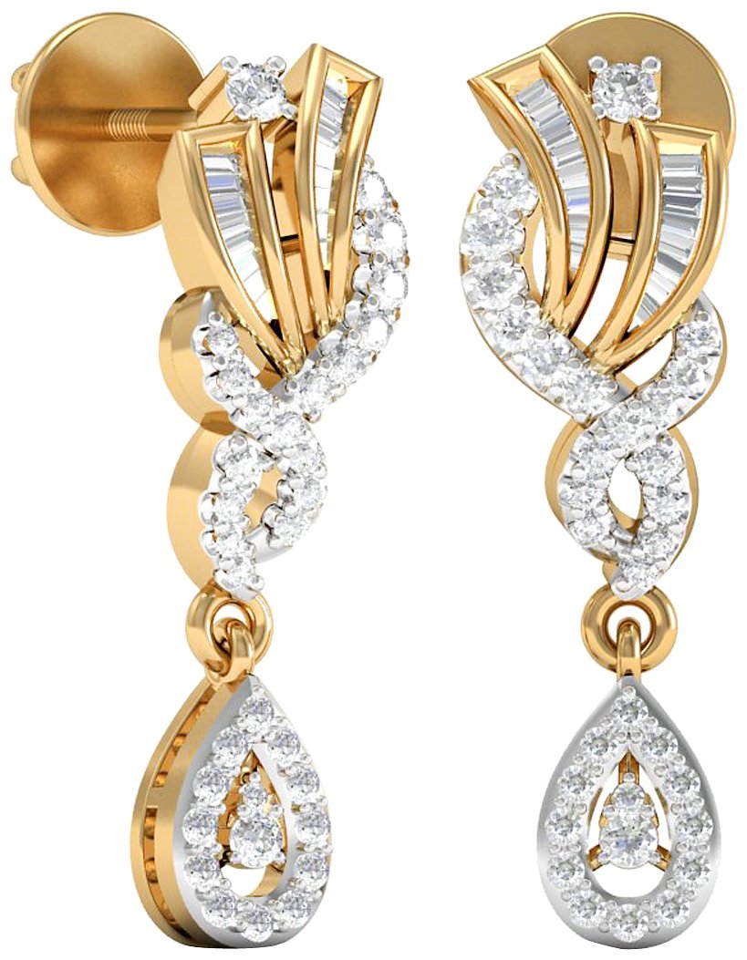PC Jeweller The Renee 18k (750) Yellow Gold and Diamond Earrings