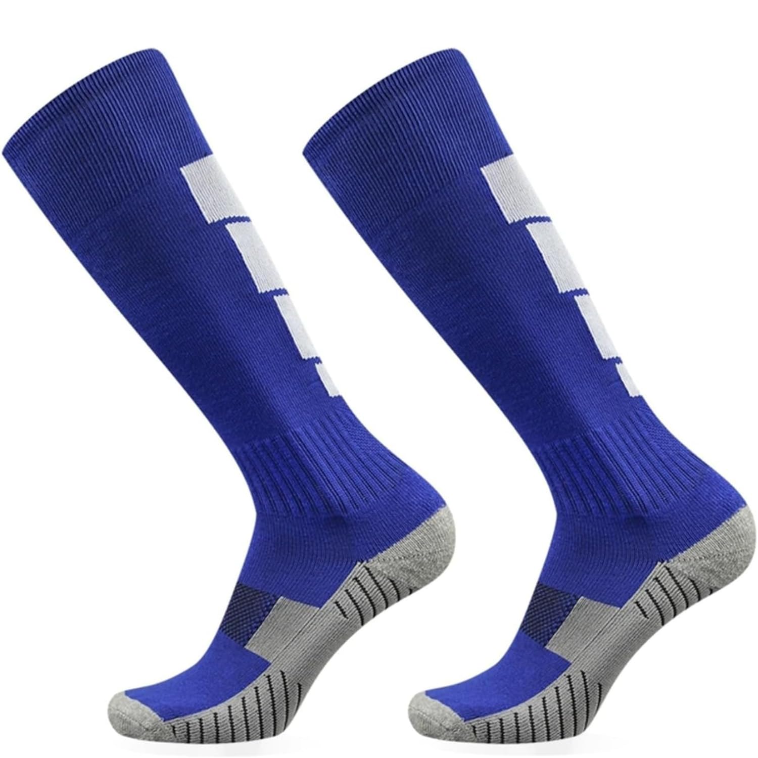 Homeaura Blue Knee-High Football Socks Breathable Fabric | Secure Elastic Fit | Non-Slip Grip | Moisture-Wicking | Unisex Design-picture-12