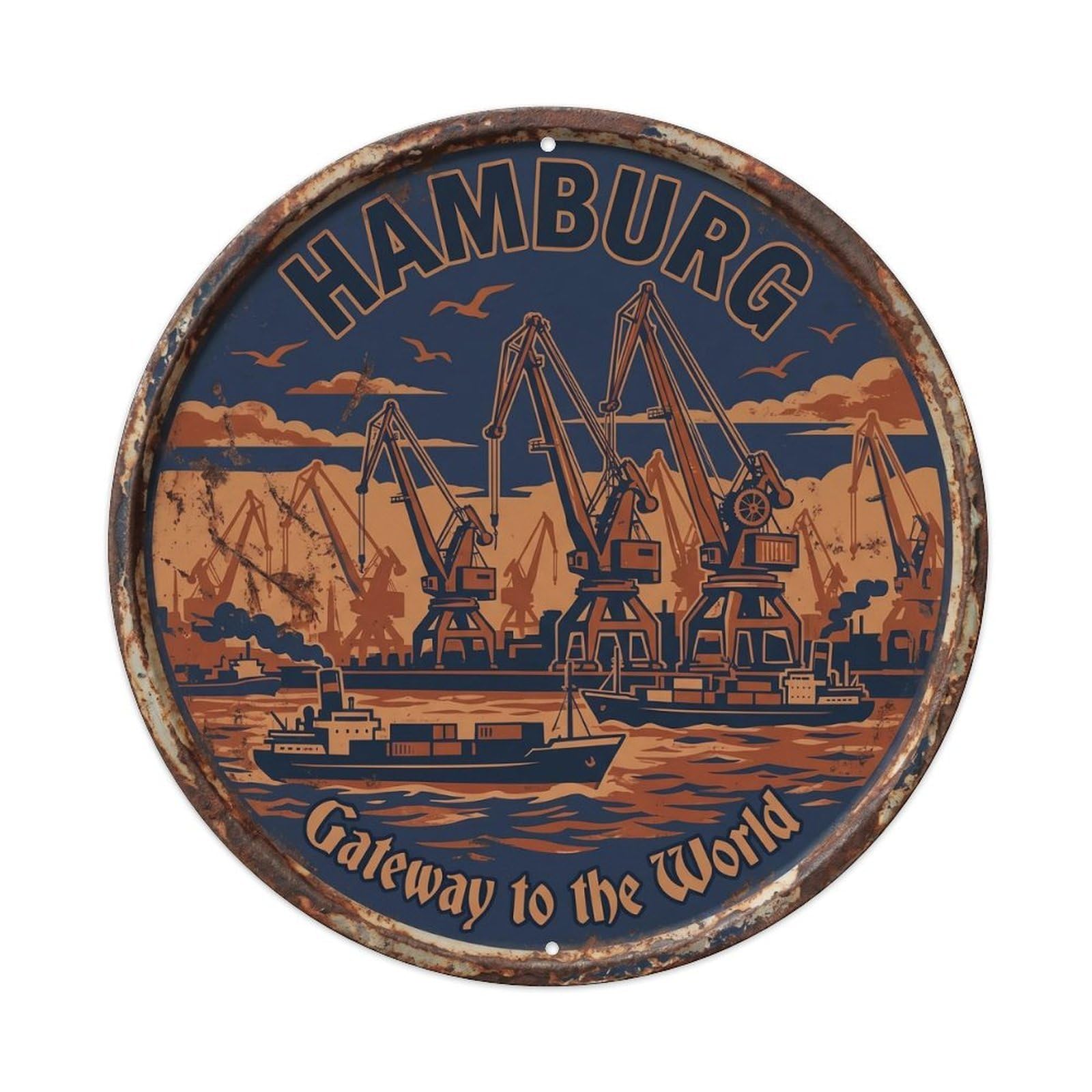 Harbor Industrial Workshop Gateway Metal Tin Sign