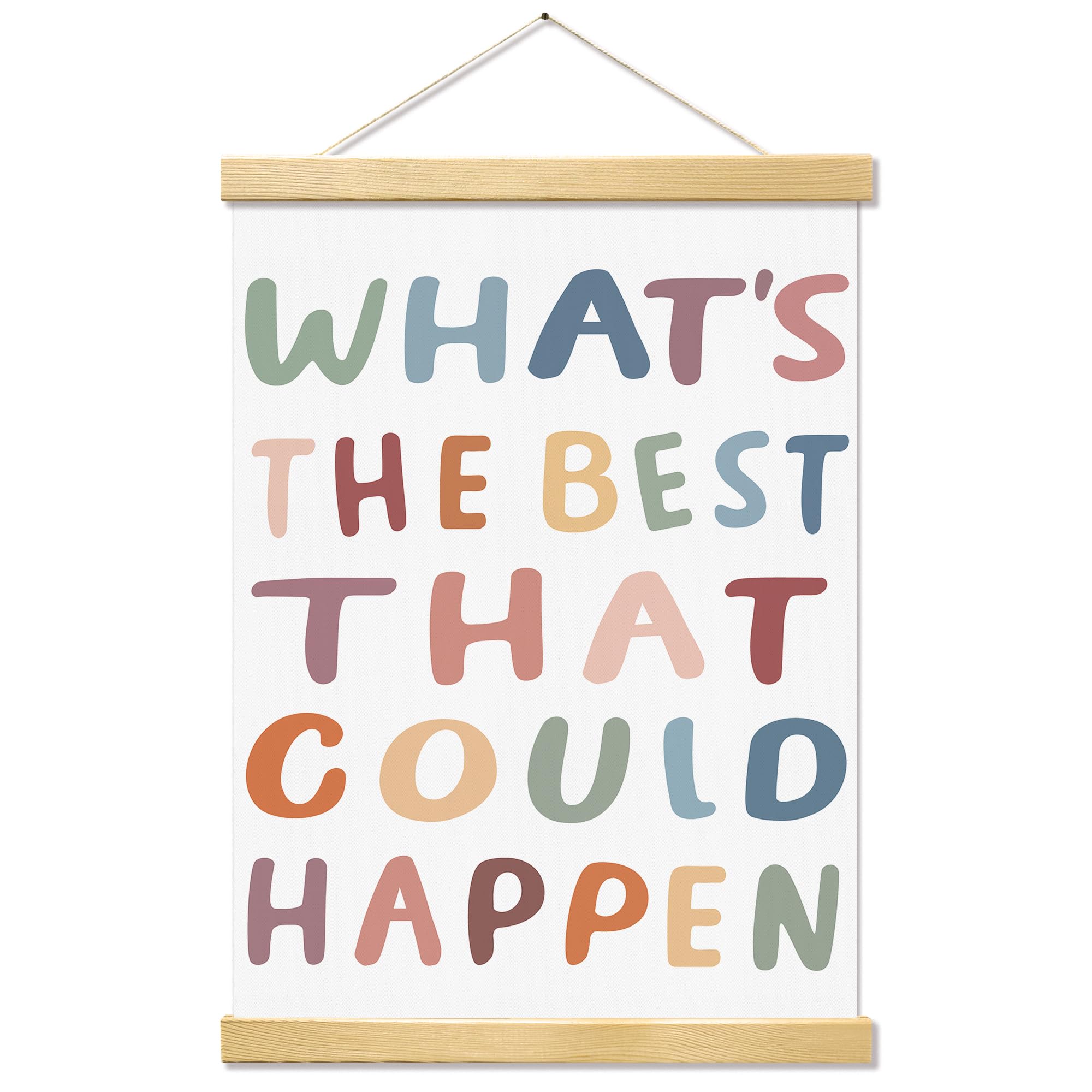 Kaderas Wall Decor Poster Framed, What's the Best That Could Happen, Motivational Positive Quote Wall Art for Office Bedroom Therapy Room Classroom