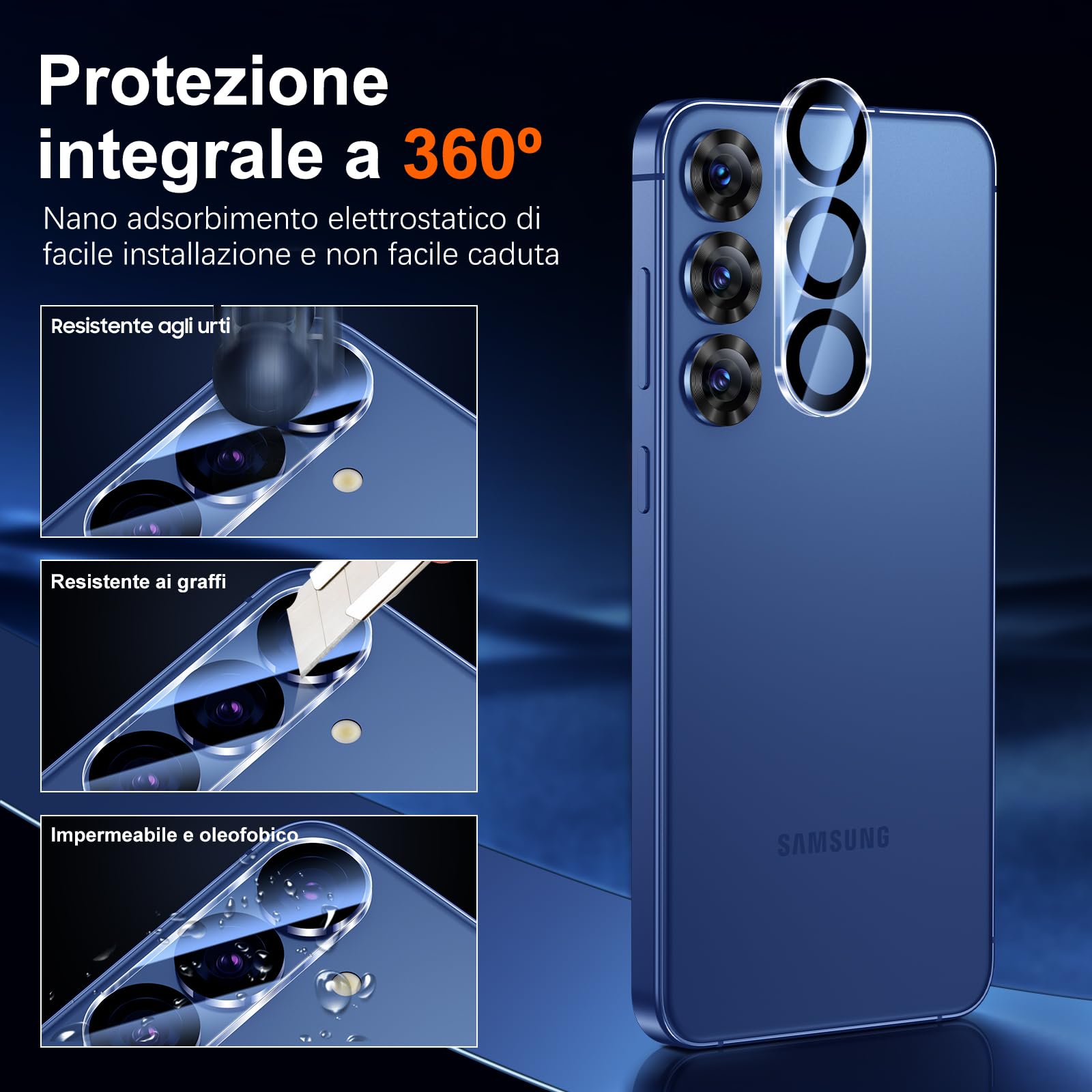 UniqueMe per Samsung Galaxy S25 Plus Pellicola Protettiva - 2 Pezzi Pellicola Vetro Temperato per Samsung S25 Plus e 2 Pezzi Protezione Fotocamera, Resistente ai Graffi, Bubble Proof