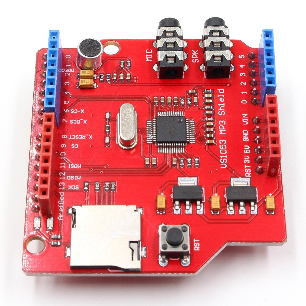 VS1053 VS1053B - Scheda di sviluppo per lettore MP3 audio stereo con slot per schede TF, interfaccia SPI, uscita cuffie e microfono, compatibile con UNO/MEGA