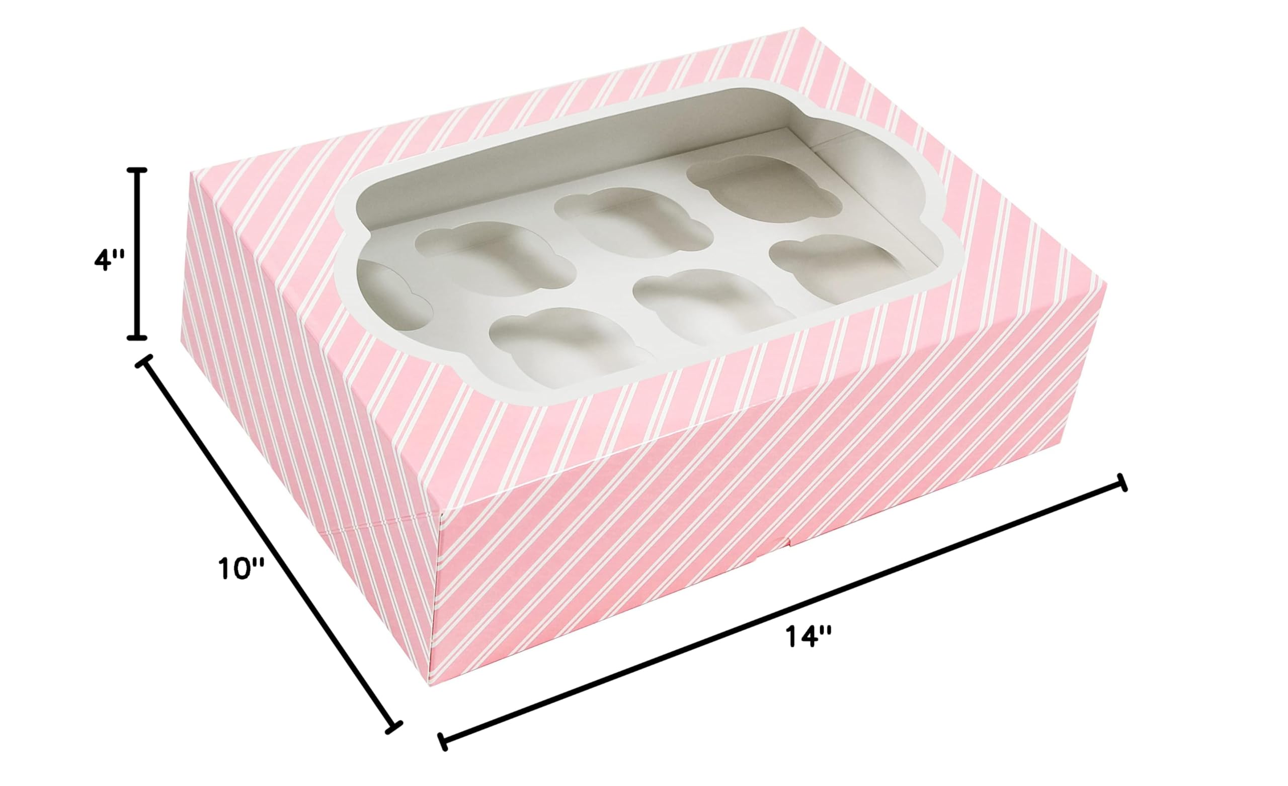Pink Striped Cake & Cupcake Boxes - Auto-Popup Design -8