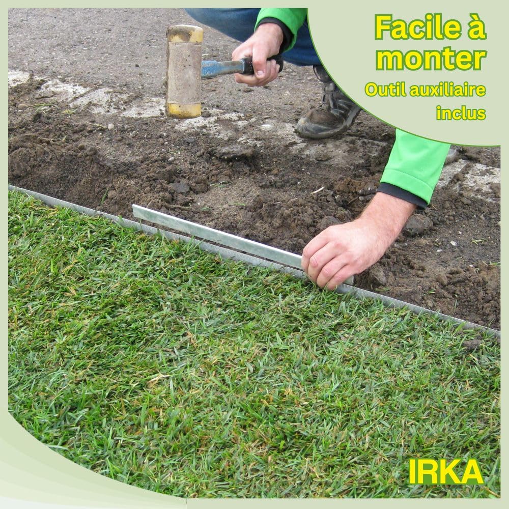 IRKA Bande de Bordure de Gazon Acier Corten 20 cm x 10 m | Bordure de parterre flexible, épaisseur 1 mm, pour le jardin, délimitation et encadrement des parterres