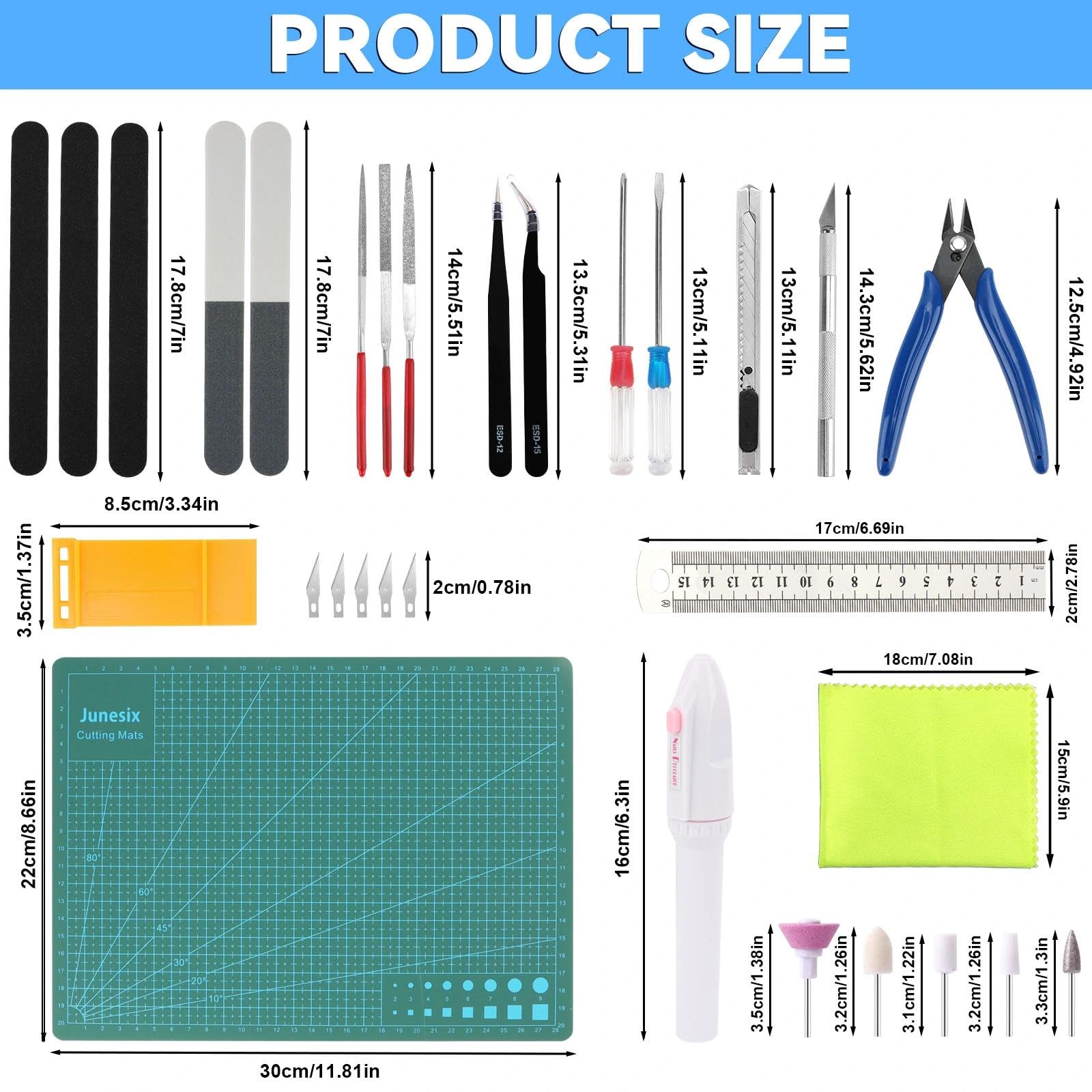 Kit Outils Modélisme Gundam 24 Pièces – Couteaux, Pinces, Limes, Ponçage Et Plus Pour Maquettes Et Modèles Réduits – Qualité Pro !