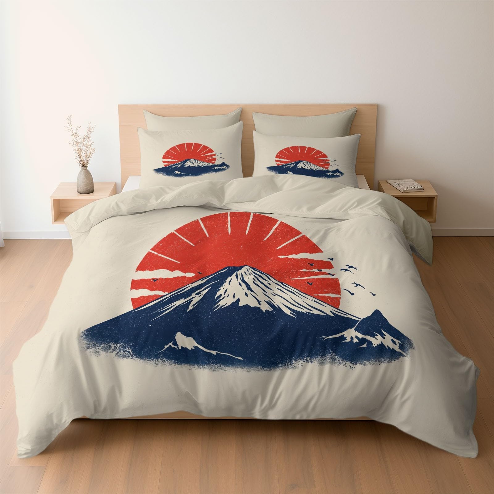Housse de couette design japonais pour une déco de chambre zen et rétro