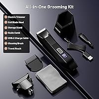 Vista 8 de VIKICON 2 en 1 Manscape Trimmer & Shavers para hombres: maquinilla de afeitar eléctrica de cuerpo completo sin nick para púbico, bolas, pelo trasero