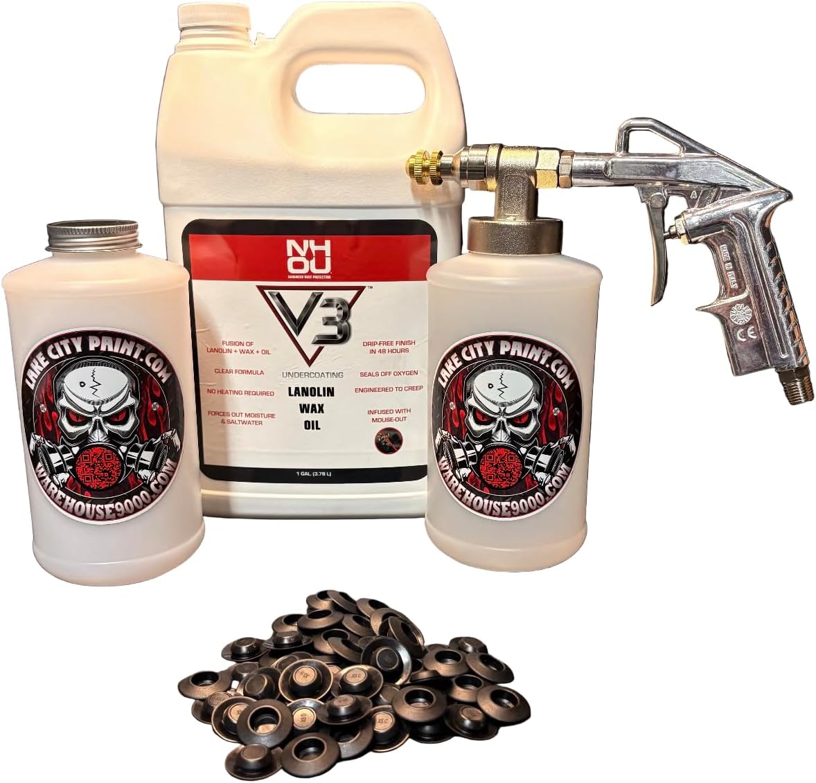 NH Oil V3 Clear Pro Undercoating Gun Kit (2 W Quart Bottles)