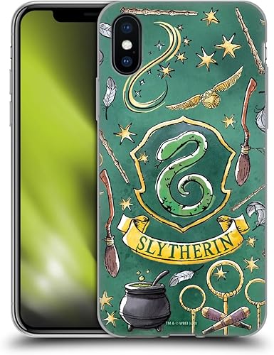 Vista 148 de Head Case Designs Funda de gel suave con licencia oficial de Harry Potter Slytherin, diseño de Reliquias de la Muerte XIII compatible con Apple