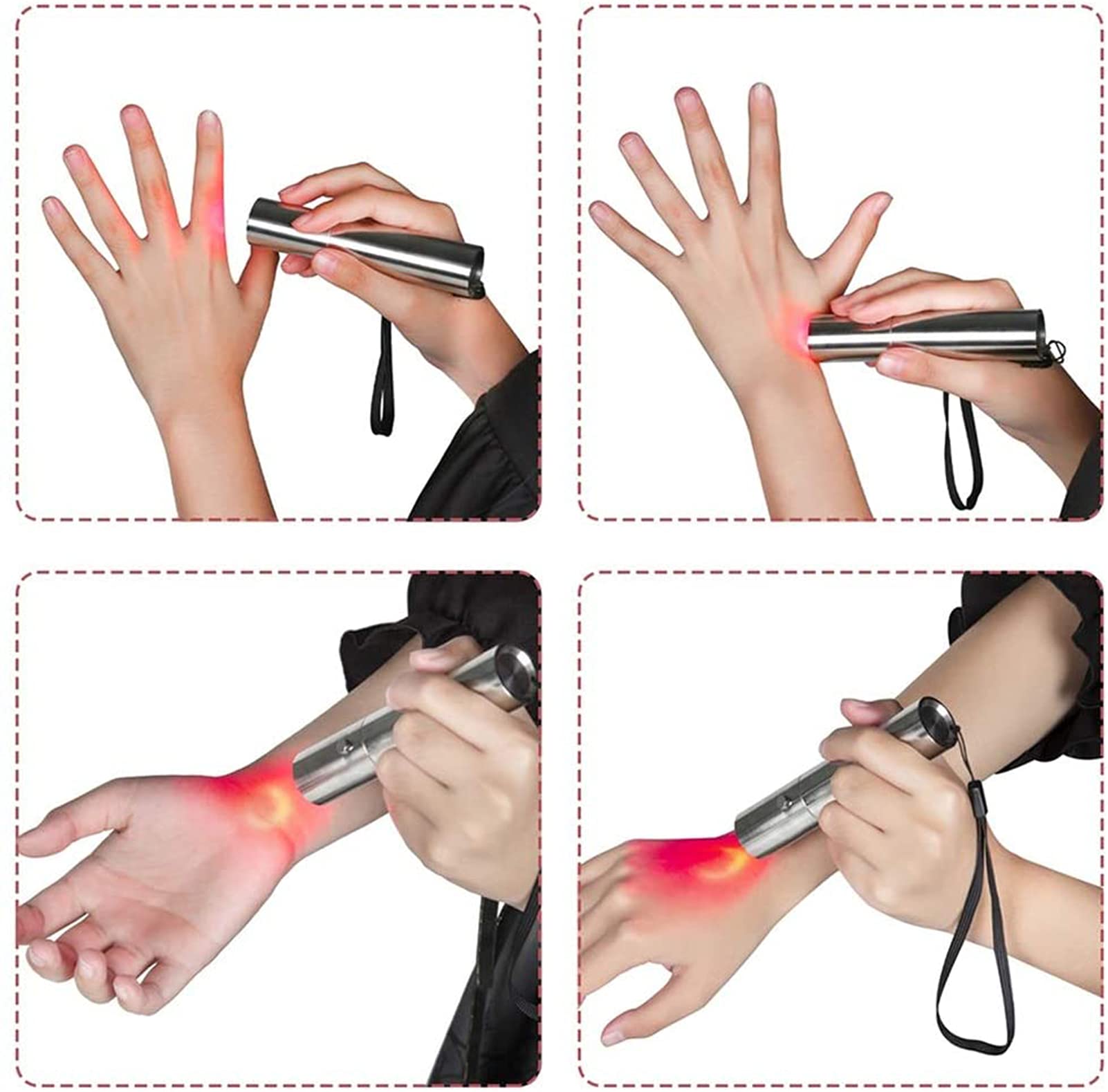 Dispositivo De Terapia De Luz Roja De Mano, Antorcha De Terapia De Luz De Carga USB 3 LED, Alivio del Dolor De Articulaciones Y Músculos, para Espalda, Cuello, Hombros, Rodillas, Manos