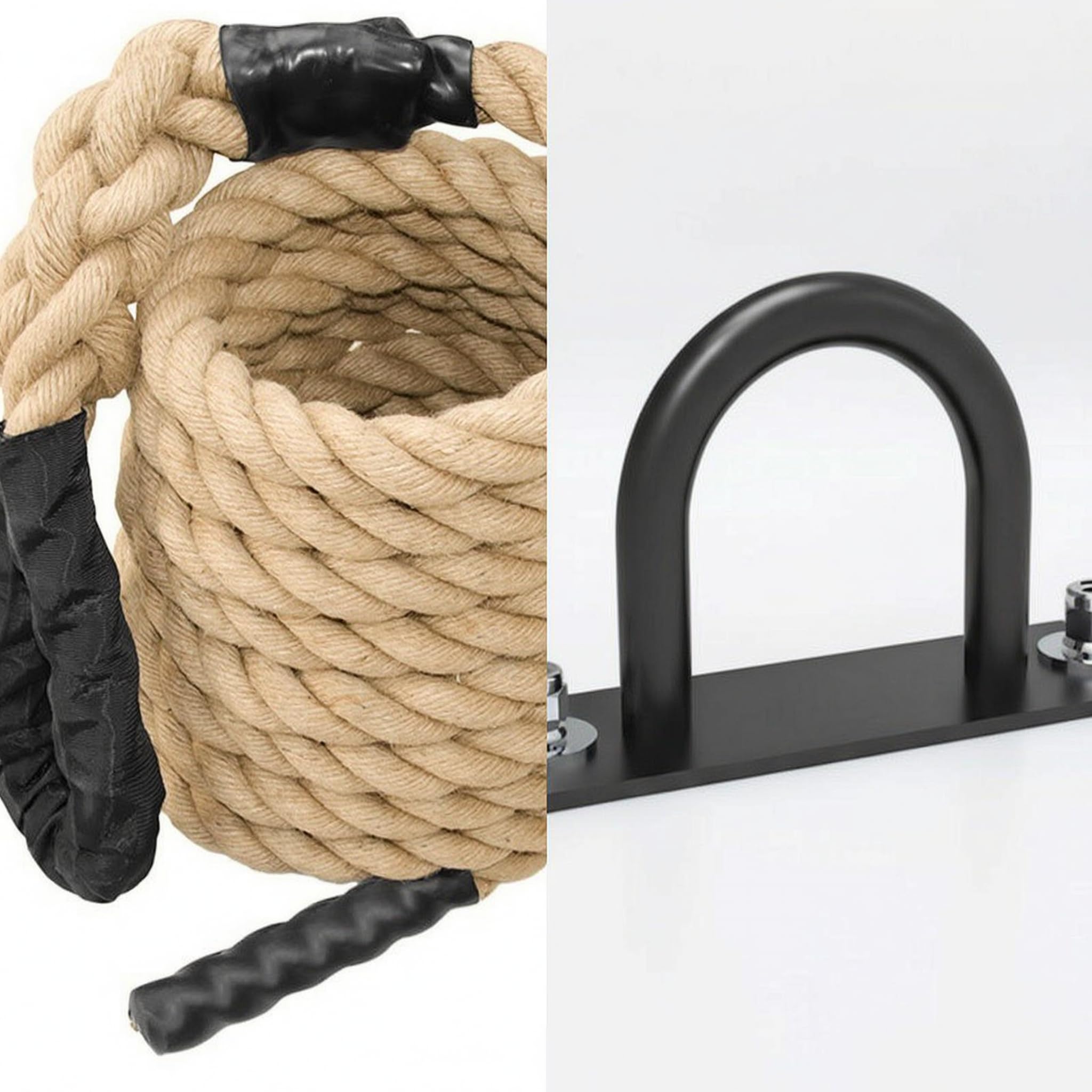 1 Cuerda de Escalada con Gancho de Sujeción para Adultos, Entrenamiento de Fuerza, Material de Yute, Adecuada para Equipos de Fitness Domésticos, Idea