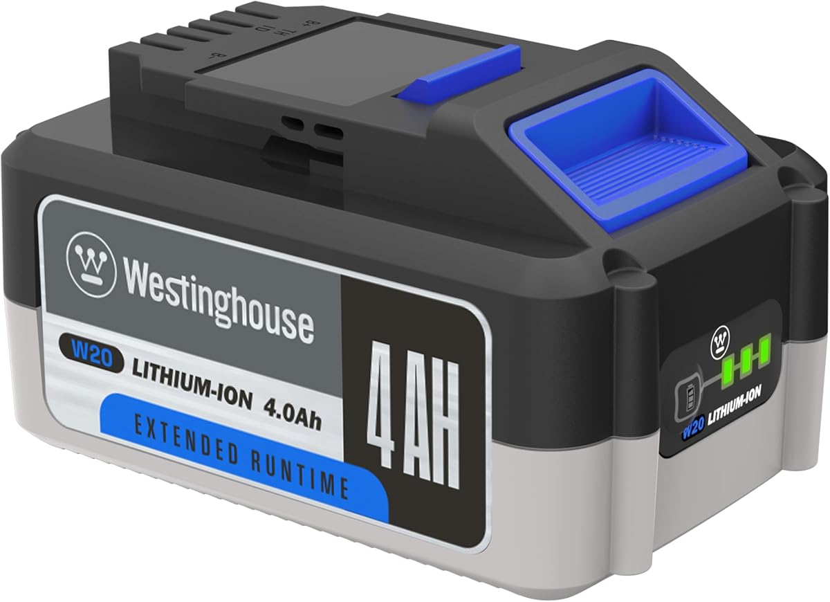 W20V4AH 20 Volt 4AH Lithium-ion Battery, Compatible with All 20V Cordless Lawn Tools (WLB 20V, WST 20V, WHT 20V, WMow18 40V)