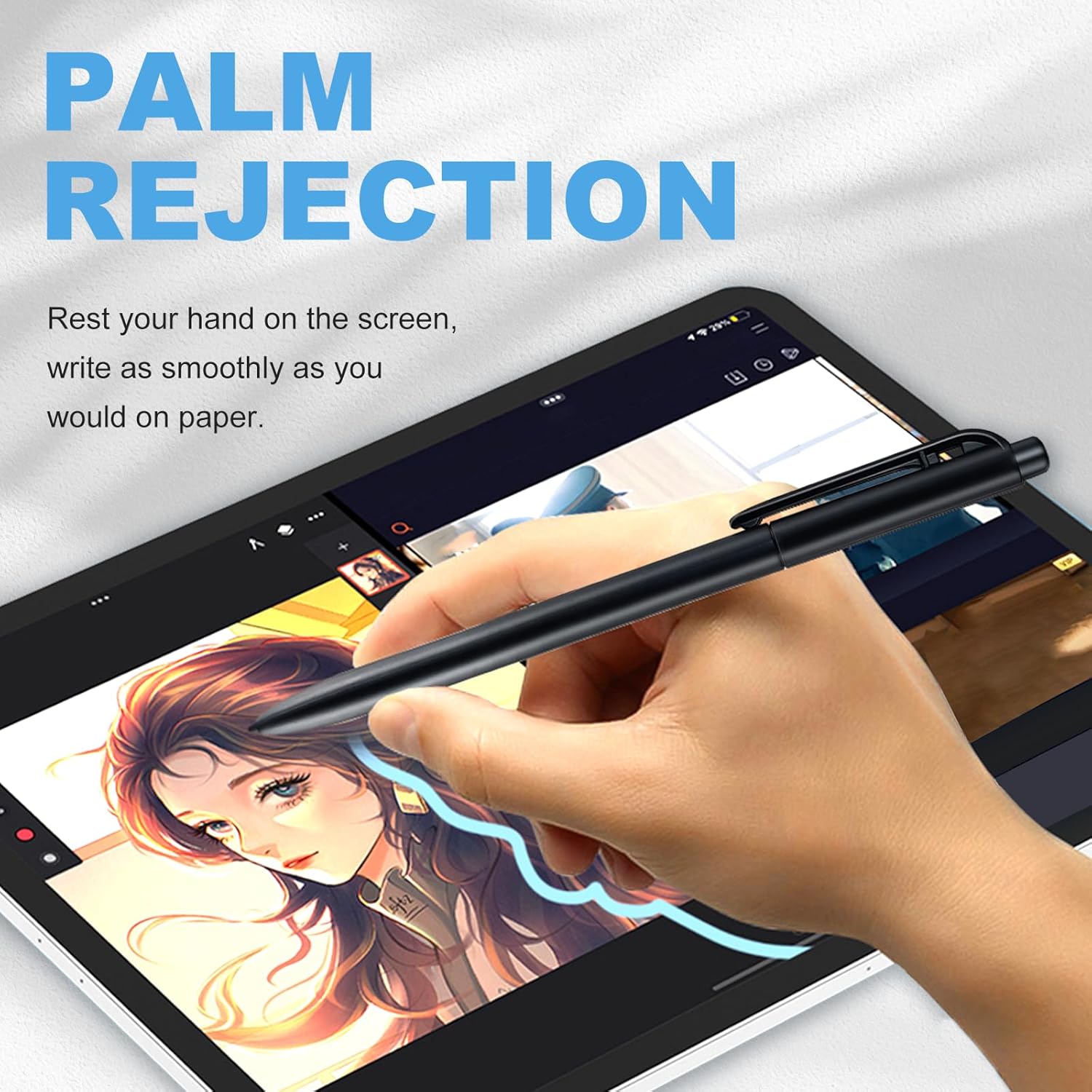 NBT08 EMR Stylus for Remarkable 2 Pen with Eraser, 4096 Pressure-Sensitivity, Palm Rejection, Matches Most Samsung/Remarkable 2 Tablet.