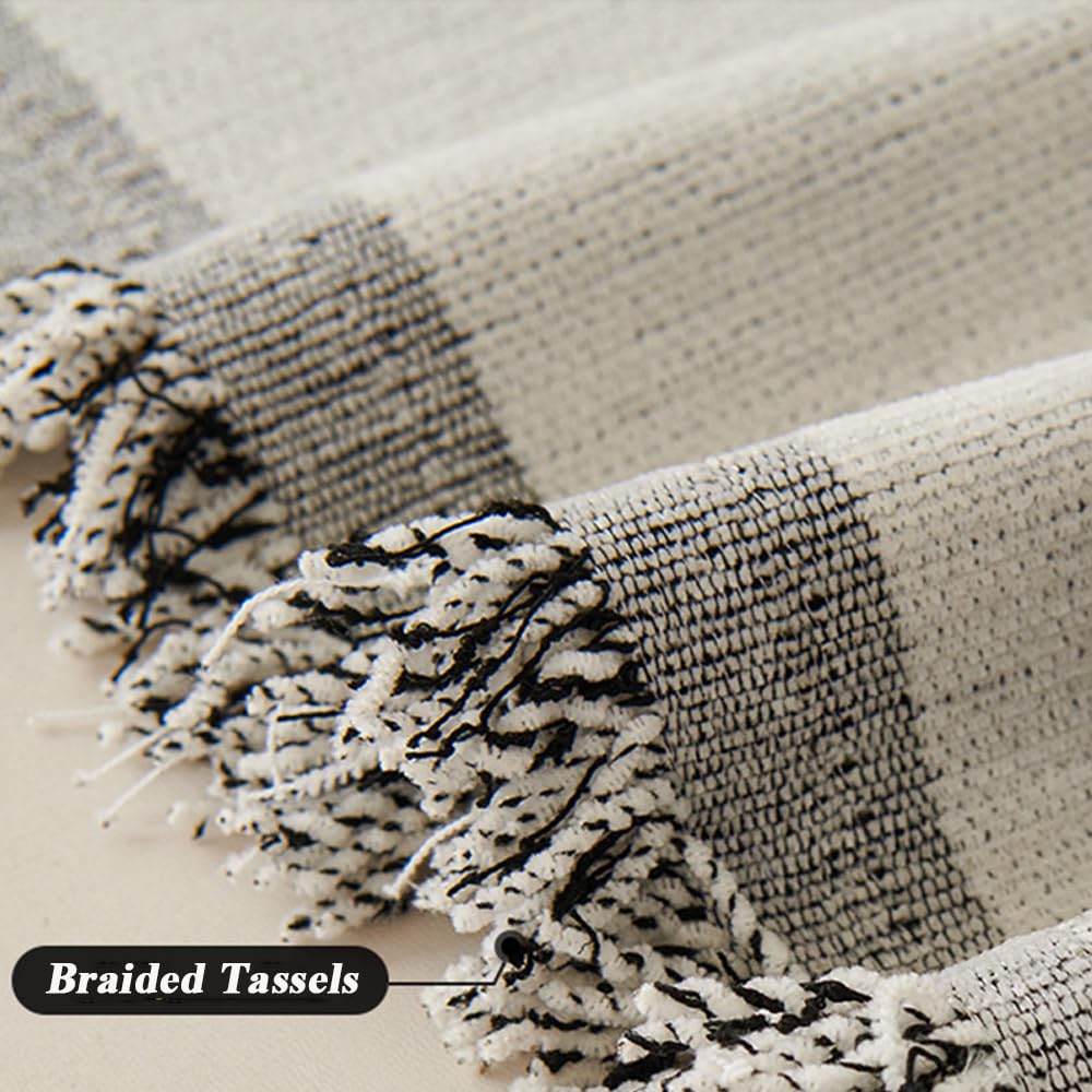 Highdi Housse de Canapé Mode Élégant Serviette de Canapé Anti-Poussière Canapé Couverture Protège Canapé Résistant à l'usure, Canapé Serviette Réversible pour lit Double (Noir,180x300cm)
